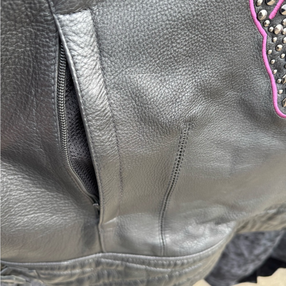 Milwaukee Leather Jacket with Pink Accents - Picture 5 of 13